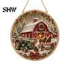 Seasonal Festival Gift Ideas Christmas Rhinestone Painting Suncatcher Kit, Round DIY Hanging Decor Party Supplies for Tree Home, Craft Pendant Holiday
