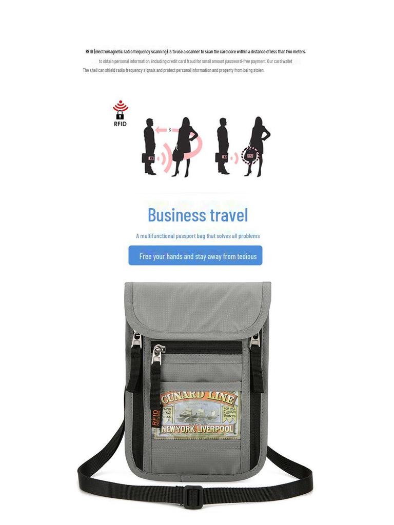 Multipurpose Anti-Theft Neck Wallet: Slim Passport & ID Holder for Convenient Travel