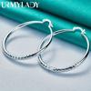 URMYLADY 925 Sterling Silver Circle Earrings For Women Fashion Wedding Engagement Party Charm Jewelry