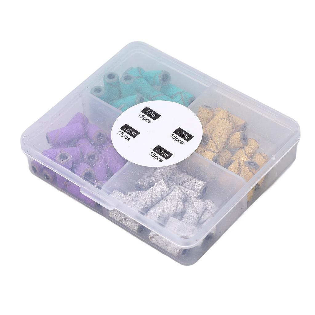 60 шт., шлифовальные ленты для ногтей с оправкой, инструмент для маникюра, профессиональные ленты для полировки ногтей 80 120 18