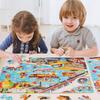 100pcs Wooden Puzzle Toys for Children Montessori Toy Space Jigsaw Puzzle Early Education Logical Thinking Training Puzzle Game