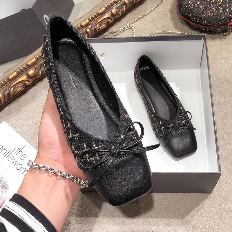 Большие размеры 44 балетки с круглым носком женские удобные туфли из твида без застежек на плоской подошве женская обувь для беременных Zapatos