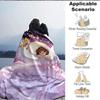 1pc Magical Sakura Flannel Blanket [Cozy Throw Blanket] For Sofa, Bed, Travel, Camping, Livingroom, Office, Couch, Chair, And Bed
