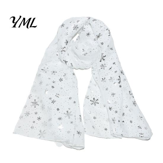 Polka Dot Print Wrap Glitter Sparkly Foil Snowflake Scarf for Women, Christmas Fashionable Holiday Gift Theme Shawl Wrap, Fall Winter Lightweight Soft