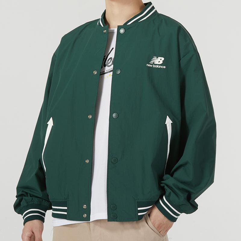 New Balance Куртки Мужские Зеленый Воротник-стойка Умеренный Другое AMJ33362-NWG