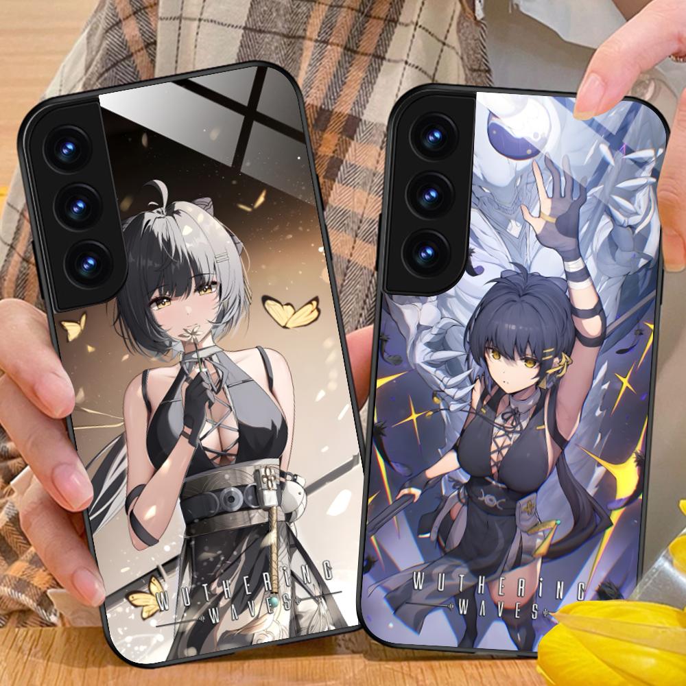 Чехол для мобильного телефона Wuthering Waves Rover Glass для Samsung Galaxy S26 S25 S24 S23 S22 S21 S20 Note20 Plus FE Ultra Цветная крышка