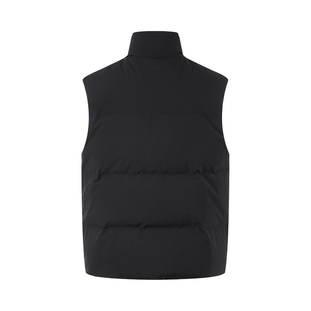 Li Ning Hot Pot Down Series Water-Resistant Letter Number Zipper Versatile Cold-Resistant Stand Collar Comfortable Winter Vest Men Vest AMRU043-1