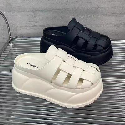 Толстые тапочки Baotou Half Slippers женские летние модные пляжные сандалии