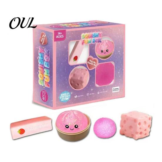 Anxiety Relief Toy 4/8/25Pcs Stress Squeeze Toy, Reduction Sensory Soft Stretchy Fidget Party Favors for Kids Adults TPR Ball