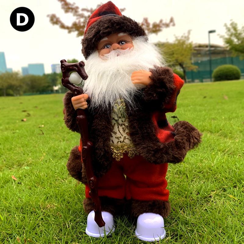Танцующий Поющий Санта Рождественские Украшения Рождественская Игрушка Кукла Работающая от Батарейки Музыкальная Движущаяся Фигурка