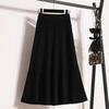 Fat Mm Корейский стиль Универсальная и модная, уменьшающая возраст, утягивающая трикотажная юбка средней длины с оборками