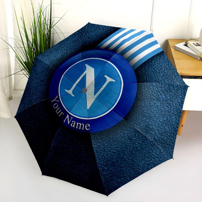 1 PC Automatic Folding Umbrella - SSC Napoli Custom Name Pattern, Portable & Foldable Design with 8 Ribs, Christmas Birthday Gifts