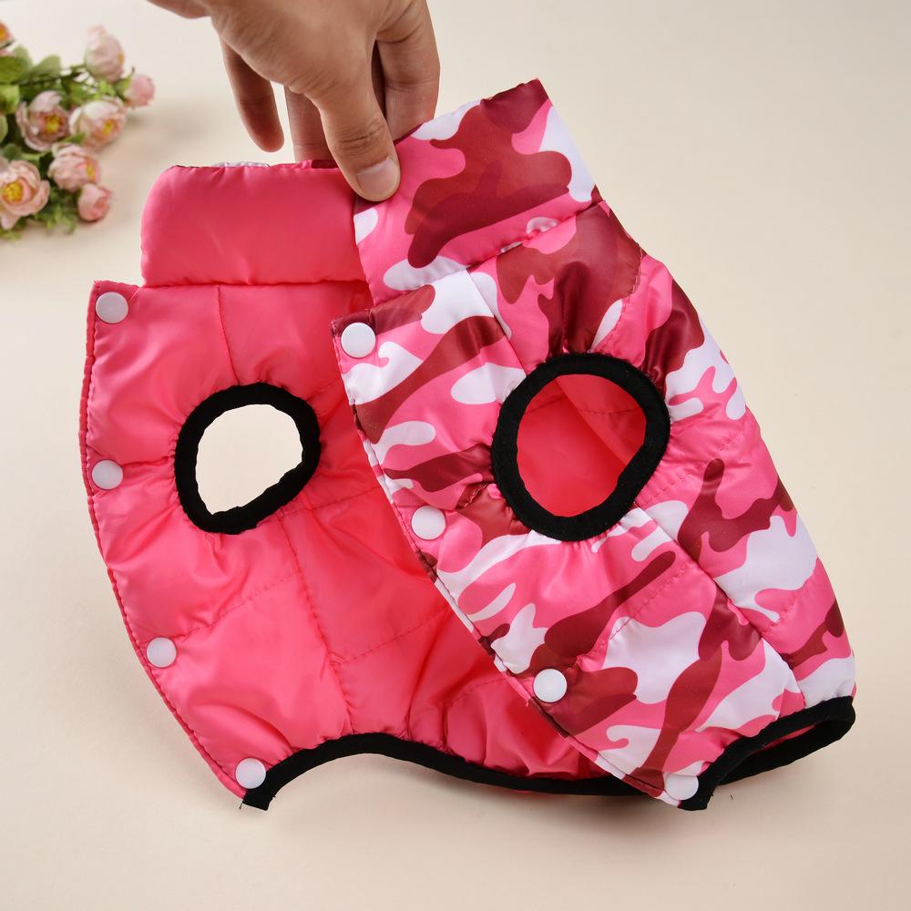 Reversible Camouflage Vest for Pomeranian & Bichon: Small Dog Winter Coat