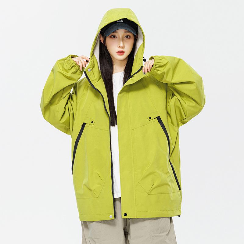 Spring and Autumn Men's and Women's Mountain Jackets Men's and Women's Mountaineering Jackets Tide Brand Couples Hooded Loose Jacket Jackets Tide