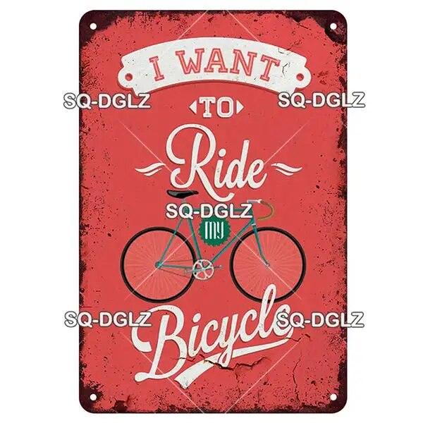 [SQ-DGLZ] Винтаж Ретро Ride Bike Life Оловянная вывеска Металлическая вывеска Магазинная тарелка Домашний бар Наклейка на стену Украшение Табличка Плакат Декор Подарок