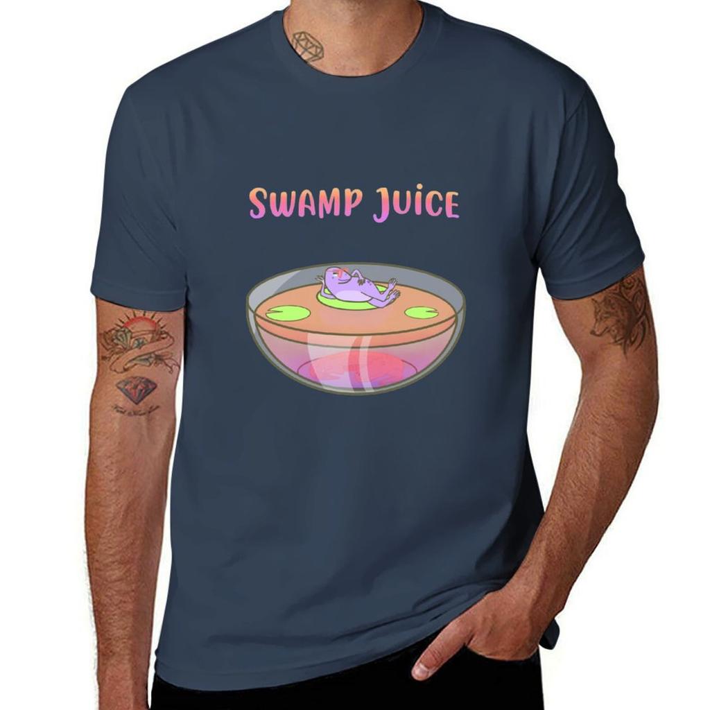 Swamp Juice T-Shirt Anime T Shirts Oversize Black Cotton T-shirt Plain for Man Package Funny T Shirts Dark Humor T-Shirt