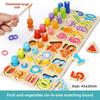 Children's Magnetic Fishing & Building Block Puzzle: Six-in-One Fruit Logarithmic Board & Assembly Set.