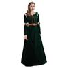 Women's Brave Merida Green Court Long Dress Halloween Cosplay Costume
