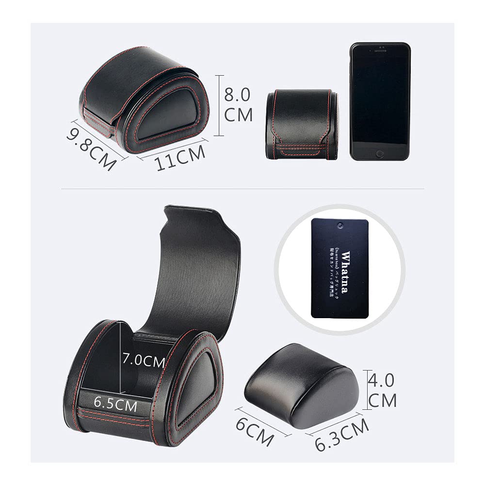 Whatna Коробка для хранения часов из натуральной кожи для интерьера, толстая, водонепроницаемая и идеально подходит для бизнеса и переноски. Ваш коричневый и черный кейс, на 1 часы,