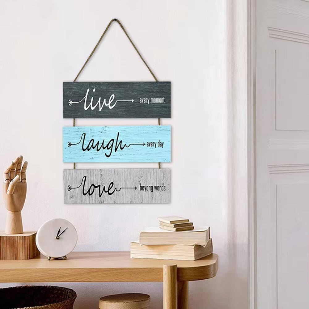 Decortive Wall Hanging Plaque Reusable Wooden Sign Mural Doorplate Welcome Sign Housewarming Gift