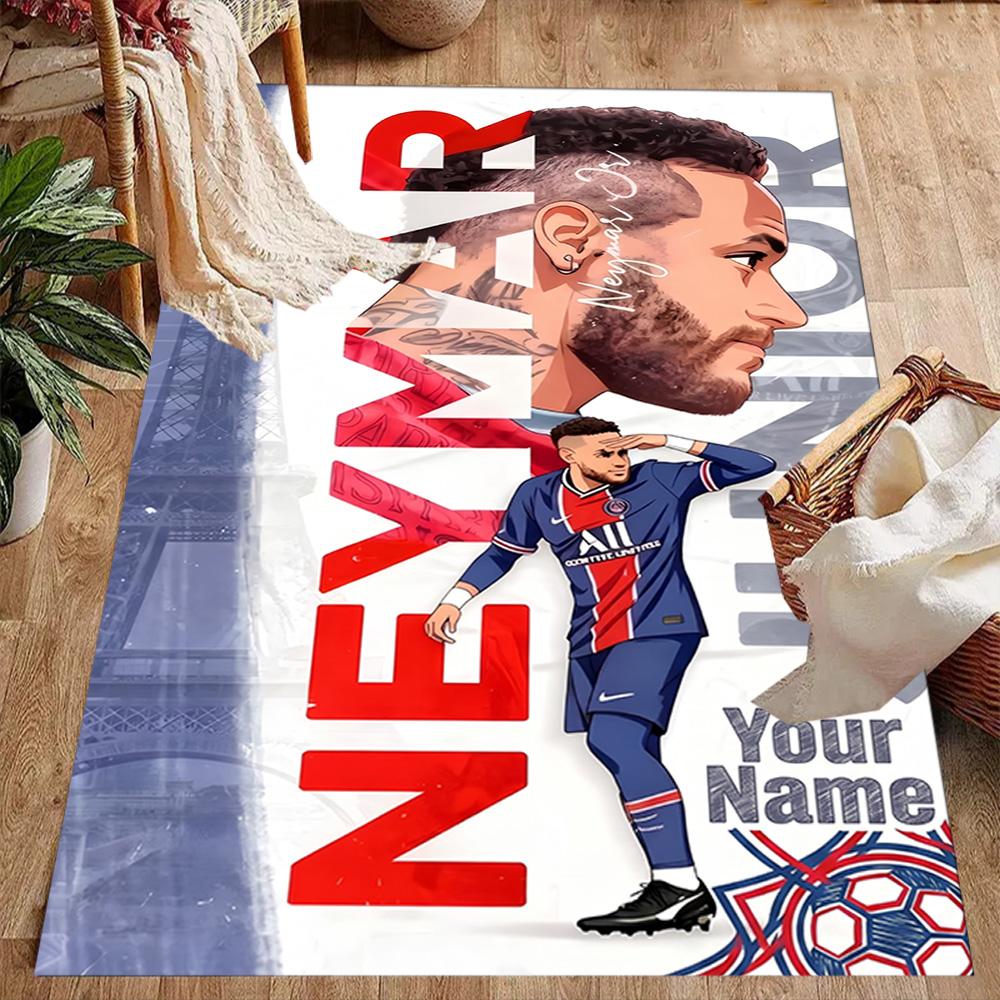 Neymar Jr Soccer Artwork Customize Your Name Area Rug Perfect for Outdoor Dining Room Balcony Decorate room Antislip Carpet Decorate Offices