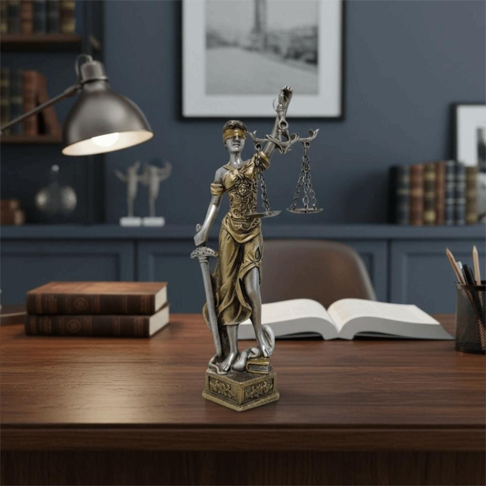 Resin Goddess of Justice Desk Ornaments Vintage Goddess of Wealth Statue  Office