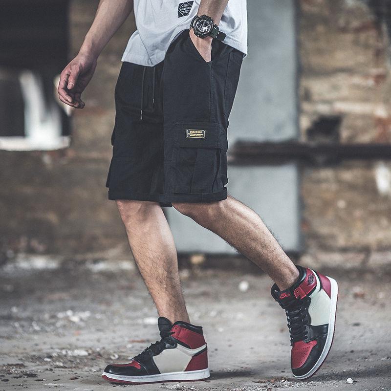 Мужские шорты, летние свободные повседневные брюки, трендовые универсальные комбинезоны, пляжные брюки, мужские пятиточечные брюки