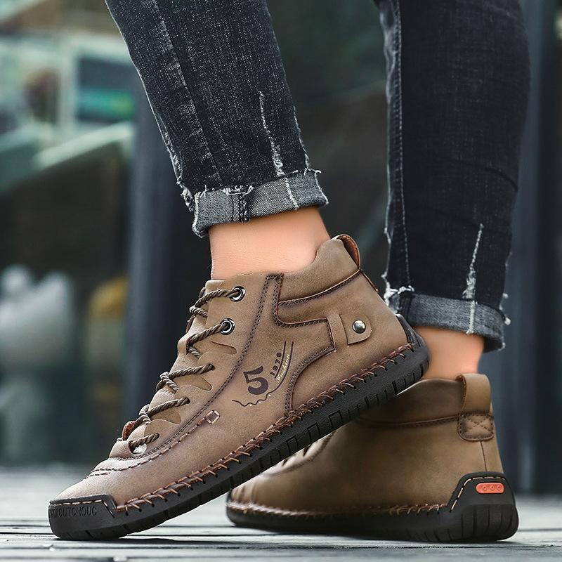 Fashion Men Vintage Ankle Boots Comfortable Casual Shoes Men Fashion Casual Boots Male Suitable Shoes Outdoor Comfortable Sneakers Mendg