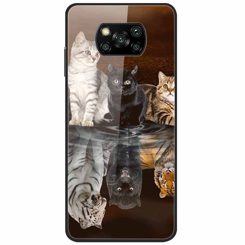 For Poco X3 Pro Case Fashion Cute Tempered Glass Luxury Coque Covers for Xiaomi Poco X3 NFC Cases PocoX3 X 3 Bumper Protector