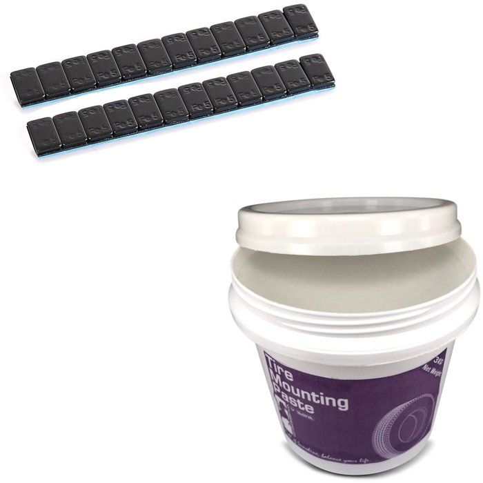 Set: Masses d'équilibrage 2 pièces 12x5g + Pâte de montage 3kg