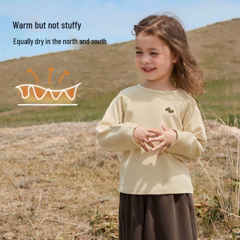 Nidoxiong Kids' Lyocell Wool Half-High Collar Long-Sleeve T-shirt