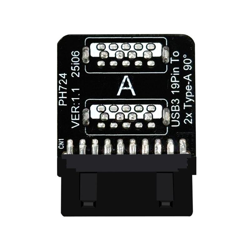 Двухпортовый USB 3.0 адаптер, преобразующий 19-контактный разъем материнской платы в 2 гнездовых порта Type A, Быстрая передача данных, Гибкий