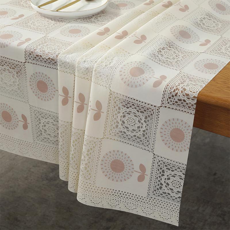 Водонепроницаемая скатерть из ПВХ, маслостойкая, без мытья, кружевной пластиковый стол, белый узор, простынь для ресторанного стола, коврик для завтрака в отеле
