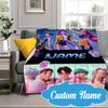 Custom Name Fantasy Night Trio K-Pop Blanket bed sofa Blanket Flannel Blanket for Camping, Hiking, Picnic Essentials,gift for Fan family