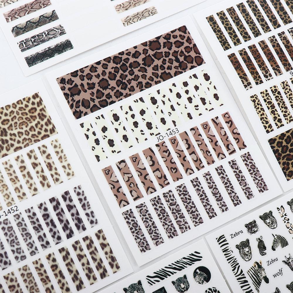 Материалы для ногтей своими руками, украшения для ногтей, самоклеящиеся наклейки, 3D-наклейки для ногтей, леопардовые наклейки для ногтей