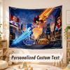 Custom Name Text Tapestry,Sonic Boho Wall Hanging, Decorative Backdrop Tapestry For Room