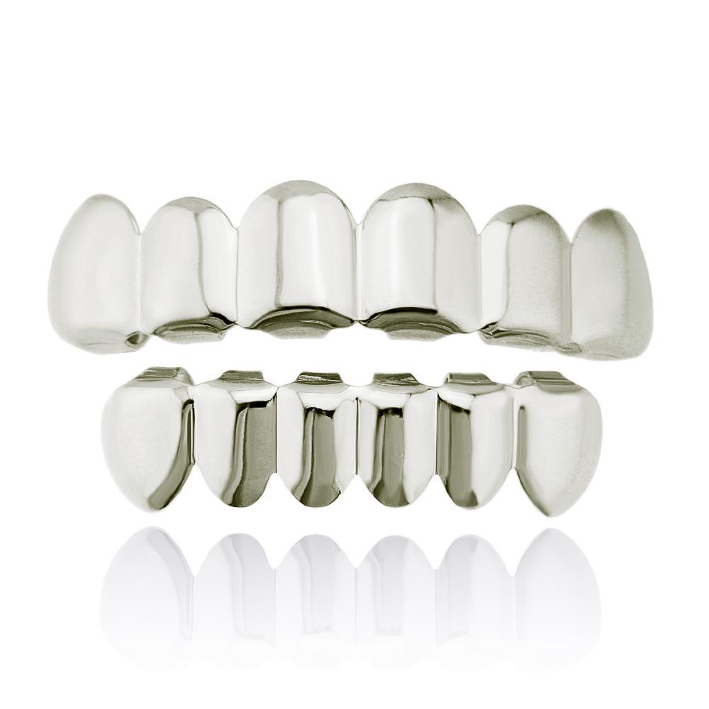 European & American Gold-Plated Hip-Hop Grillz: Glossy Tooth Accessories