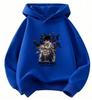 A cartoon-style hooded casual hoodie, from the "Dragon Ball" series, suitable for children to wear, with a cartoonish design.