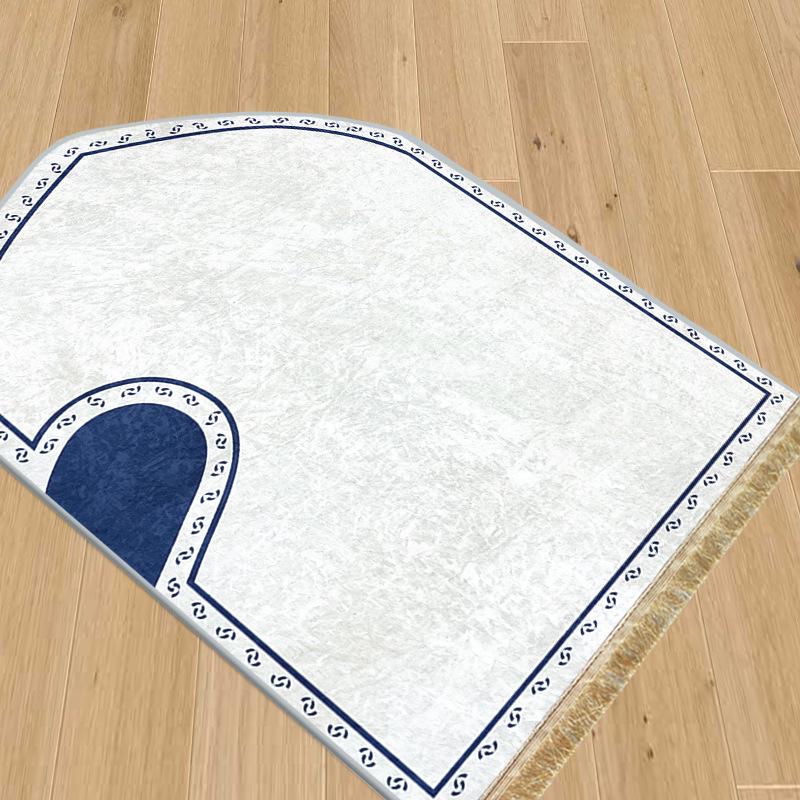 Однотонный бархатный напольный коврик Diamond: Золотой, нескользящий, утолщенный с кисточками