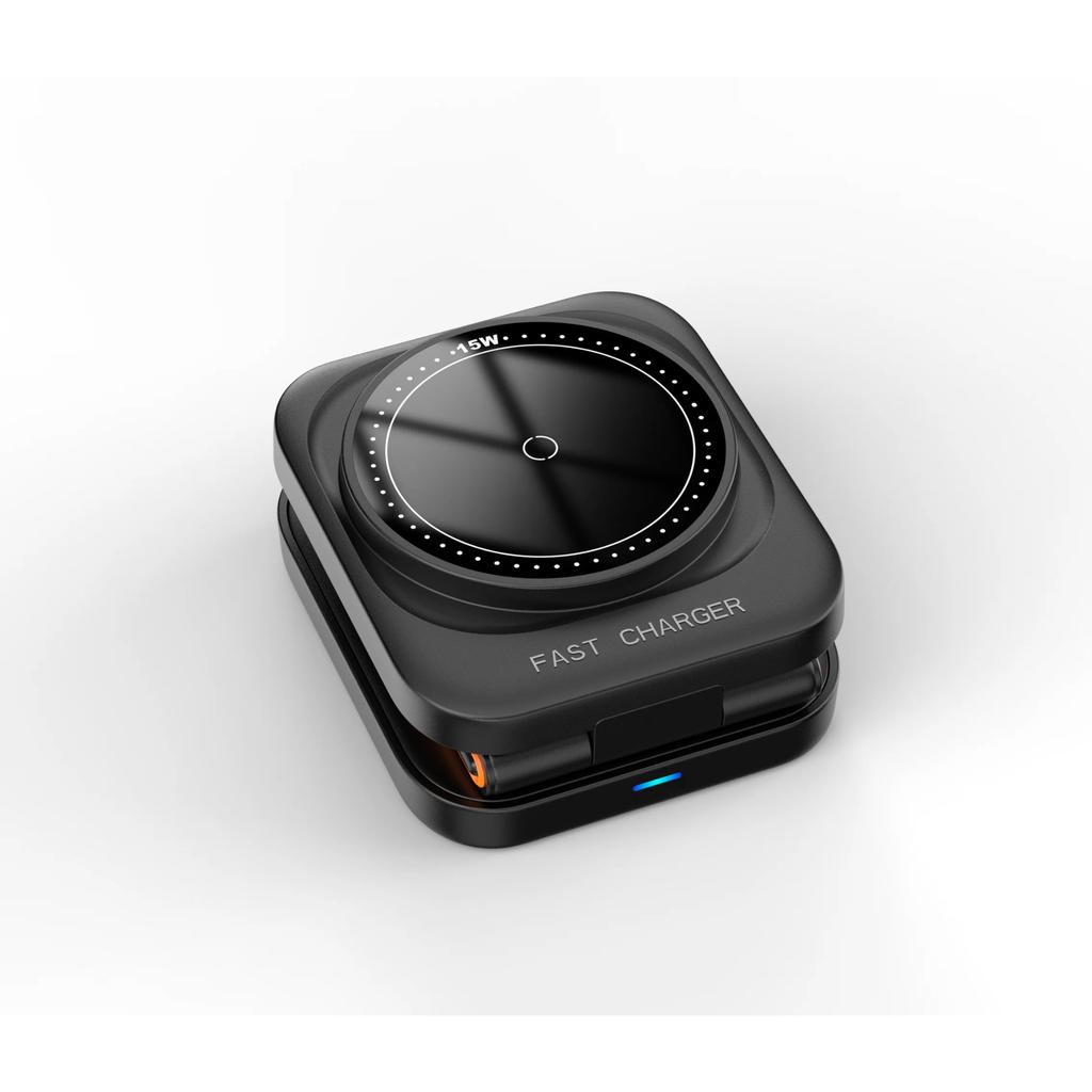 Беспроводное зарядное устройство 100 Вт, складная магнитная беспроводная зарядная станция 3 в 1 для iPhone 15, 14, 13, 12, 11, Pro, Watch, 8, 9, Airpods