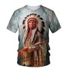 Новые футболки с 3D принтом индейцев и графикой, летняя модная индивидуальная винтажная футболка, Мужская футболка с интересным рисунком персонажей, топ