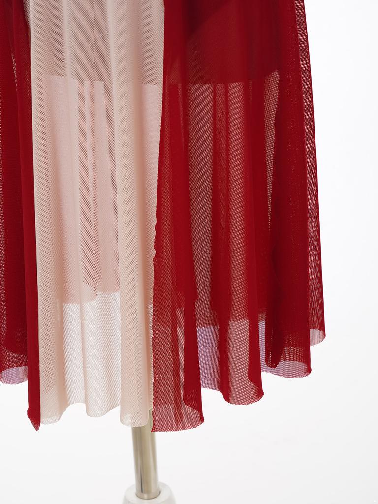 Детские шифоновые лирические танцевальные костюмы без рукавов для девочек, платье-купальник с цветными блоками, современные платья