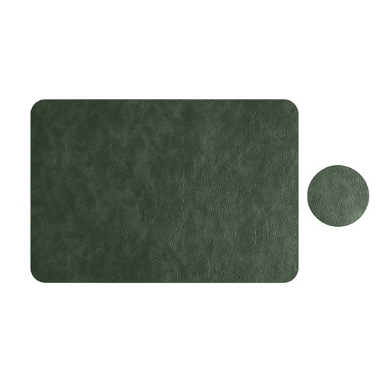 Yousheng Faux Leather Placemat Coaster Dining Table Heat Insulation Pad Dual Side Waterproof Placemat for Kitchen Countertops Dining Tables
