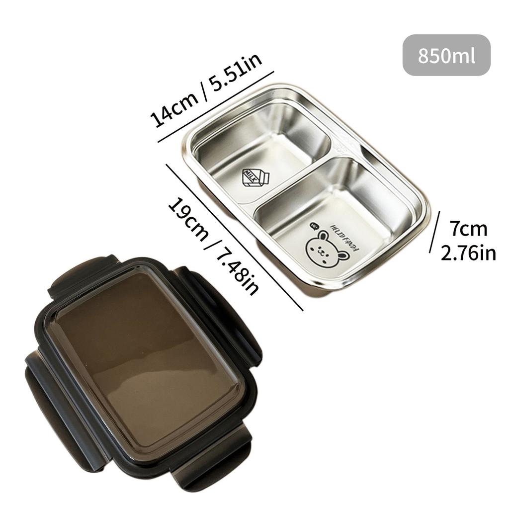 WORTHBUY Разделенный ланч-бокс бенто из нержавеющей стали 304, портативный герметичный контейнер для еды с отделениями для студентов и взрослых