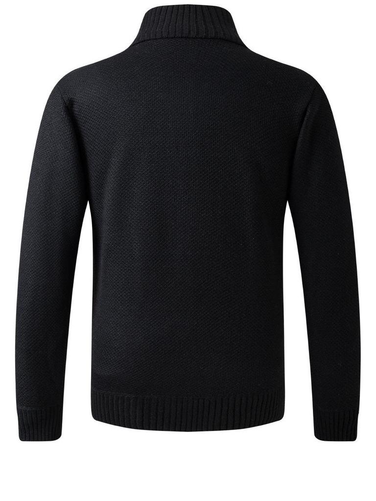 Мужской европейский кардиган с длинными рукавами из толстой вязки - повседневный спортивный стиль для улицы