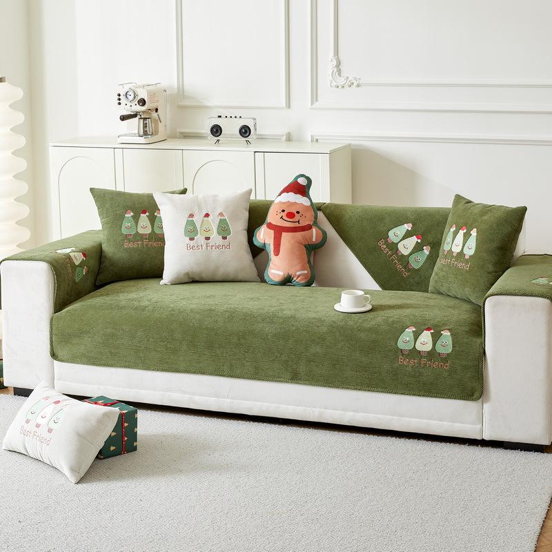 Подходит для всех сезонов Нескользящая подушка для дивана в виде рождественской елки Чехлы для дивана Чехол для дивана из шенилла Чехол для матраса Housses De Canape