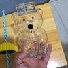 2Pcs Bear Shaped Tumbler with Lid & Straw Cute Leak-Proof Cup for Kids Adults Plastic Cold Drink Cup for Smoothie And Iced Coffee