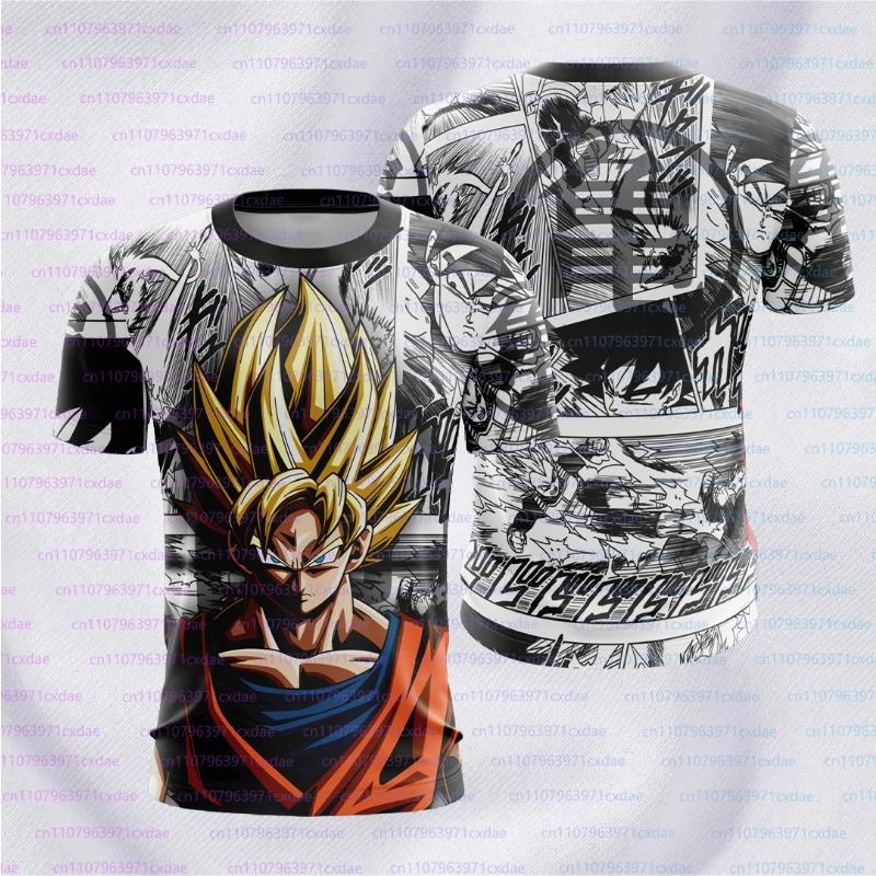 Японские Аниме 3D Печать Футболки Dragon Ball Z Веджета Мужские Оверсайз Уличная Одежда Летние Спортивные Дышащие Футболки для Мальчиков Топы