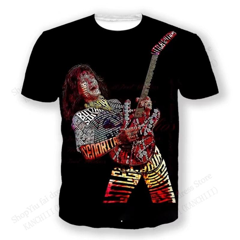 New Summer Unisex Tshirt Hip Hop Rock Van Halen Band Tour 3d Print Tshirt Unisex Unisex Fashion Short Sleeve Tshirt Kids Tops Tees Y2k