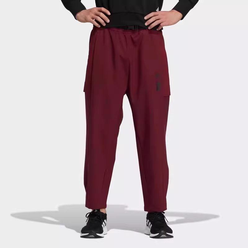 adidas Коллекция Wu Ji Повседневные брюки Мужские Темно-красные Умеренно зауженные брюки HE5130